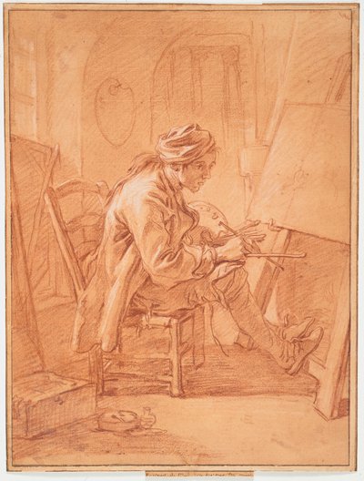 艺术家在他的工作室 作者 François Boucher